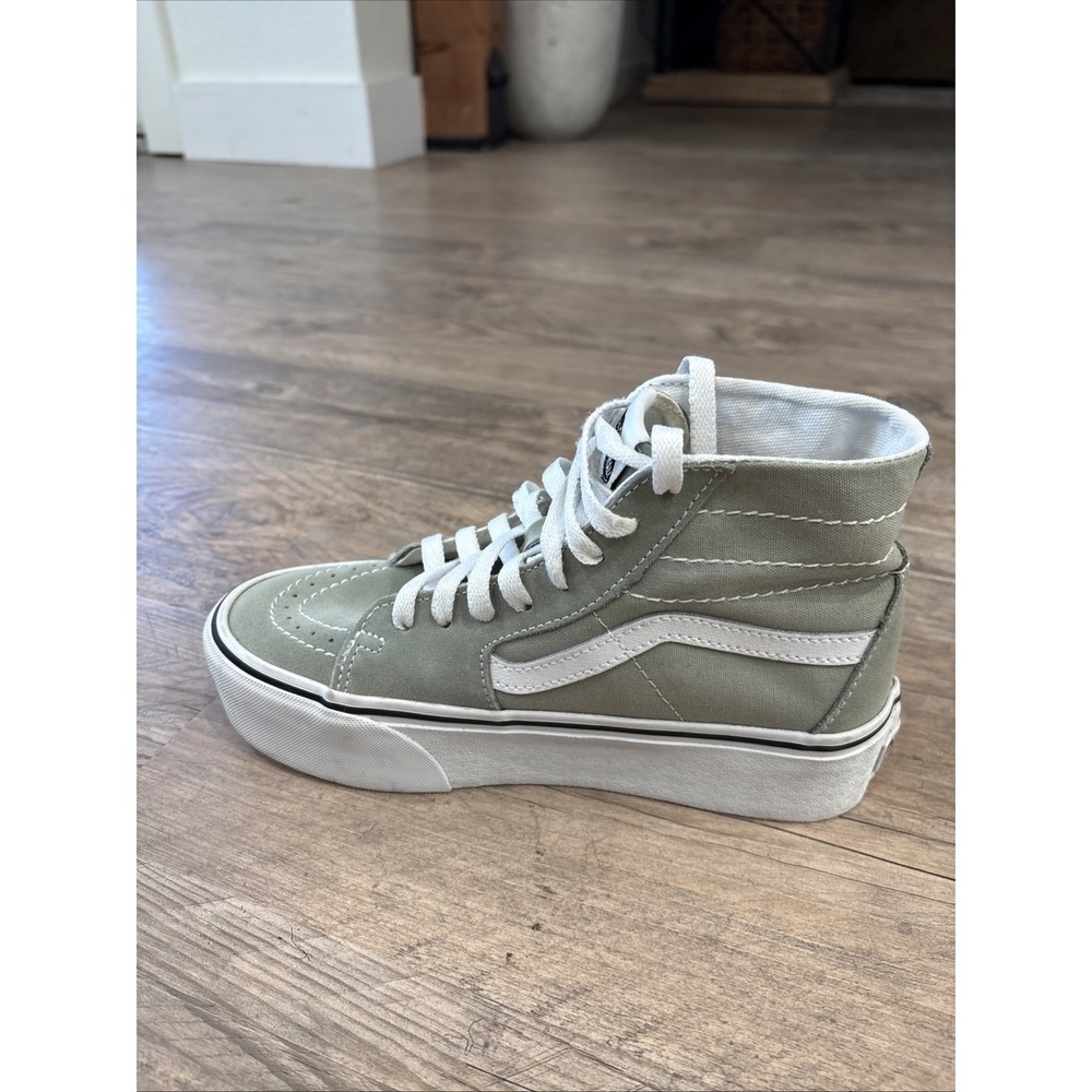 Vans Sk8-Hi VN0A4U3B8SU Sage Green Suede Canvas Women's Size 7 - Picture 4 of 10